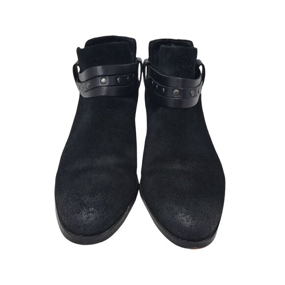 Clarks Breccan Shine Ankle Boots Booties Womens 8.5 Black Distressed Leather Boh - Picture 4 of 12